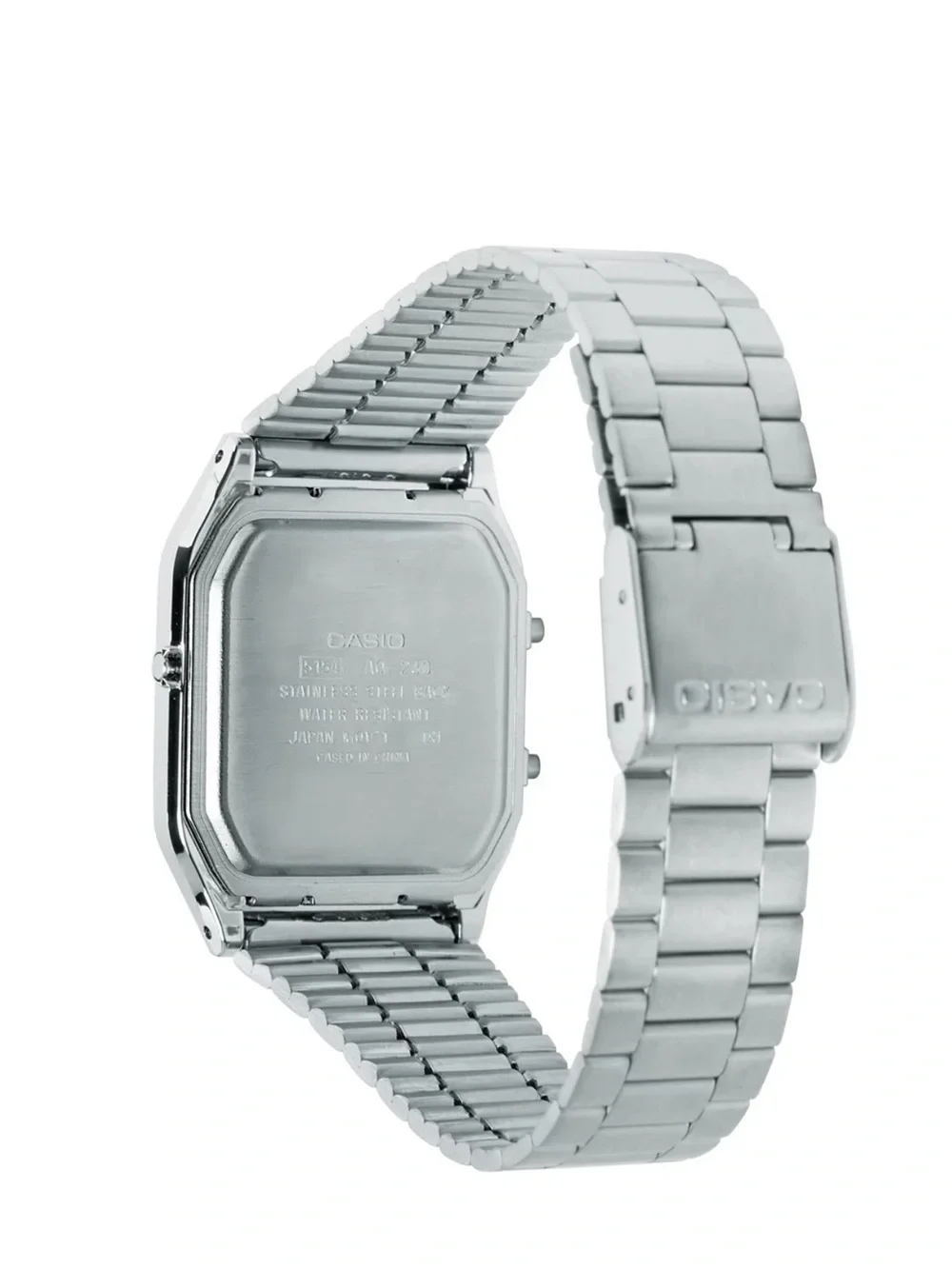 Casio Unisex Silver Tone Stainless Steel Watch, 29.8mm